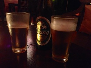 Chang Beer, what some locals lovingly call "elephant pee"