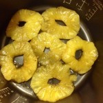 Step 4: Line pot with pineapples, pour in batter