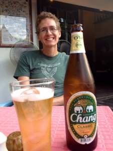 Iced Chang Beer at Why Not?, because iced is the only way we can stand to drink it...
