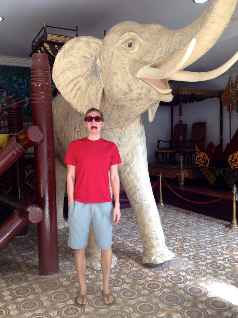 And Here's Kevin, Pretending to Be an Elephant at the Royal Palace. Because That's How We Roll.