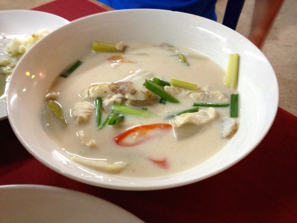 Tom Kha Gai, which is Coconut Soup with Chicken. Just 50 Baht!