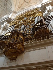 The organ pipes are unique in that some are horizontal rather than vertical.