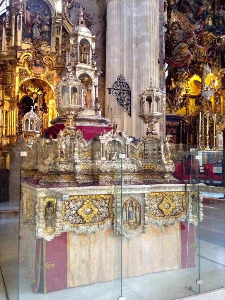 The Holy Week Parade Float on display in the Church of the Savior.