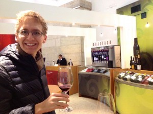 Enjoying some wine tasting at Vini Portugal.