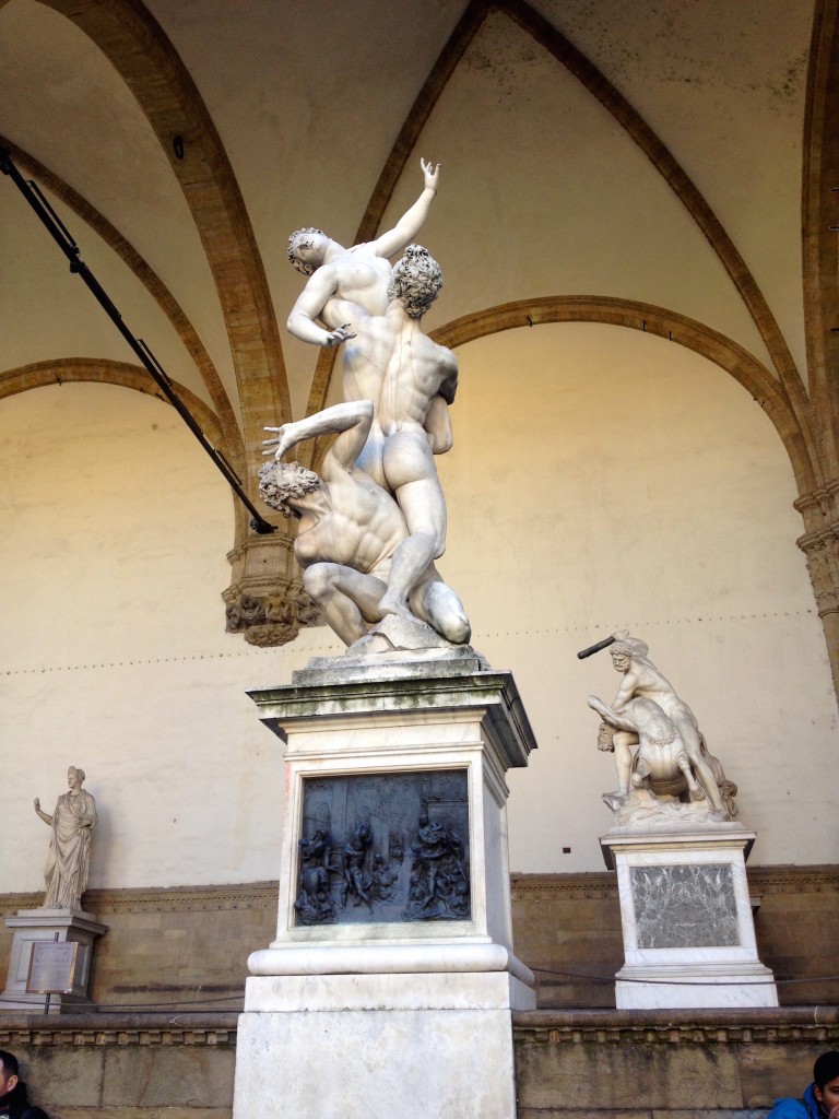 This one is "Rape of the Sabine Woman", a particularly violent statue.