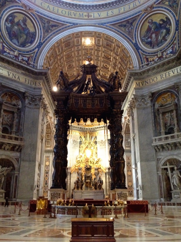 Bernini's Bronze Canopy. It looks small in such a huge space, but this thing is seven-stories tall!!