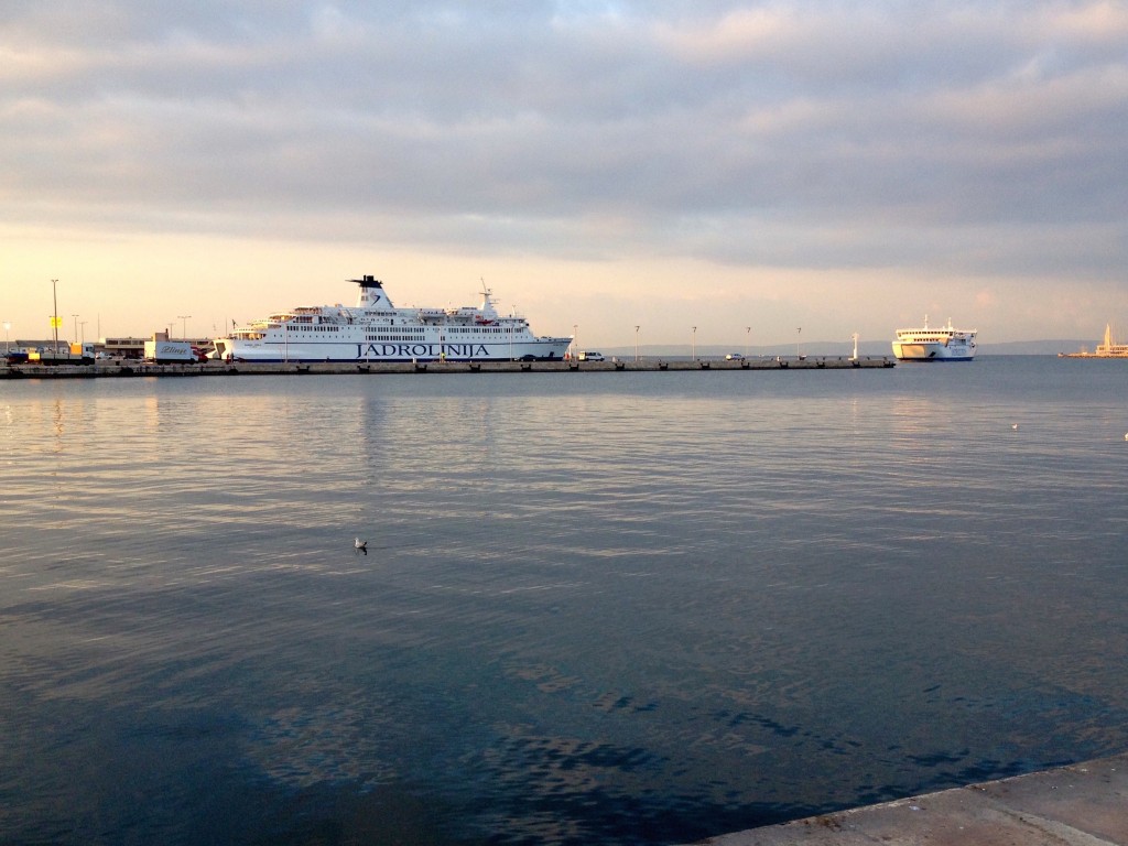 A Jadrolinija Ferry docked here in Split, Croatia