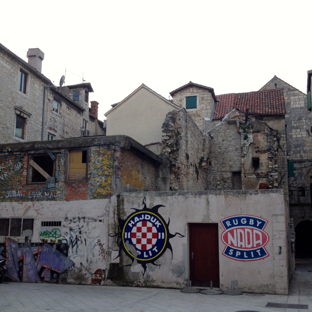 Hajduk Split graffiti, Graffiti in Split. The main emblem s…