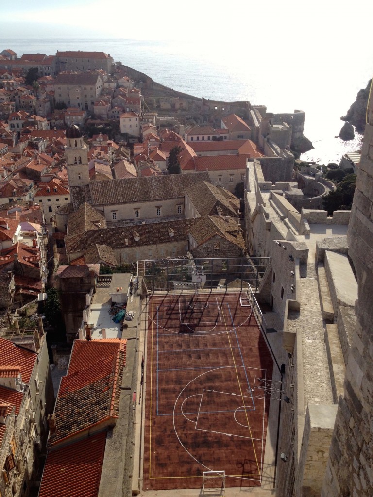 A rooftop basketball court in Dubrovnik's Old City!