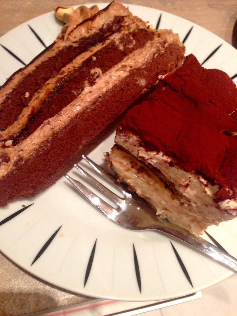 Chocolate Hazelnut Cake and Tiramisu. YUM.