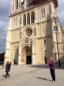 Don't miss Zagreb's Cathedral! Here I am with the bottom of the church...