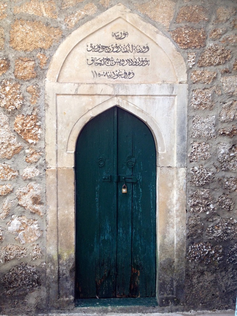 A door inside Koski Mehmet-Pasha Mosque's Courtyard.