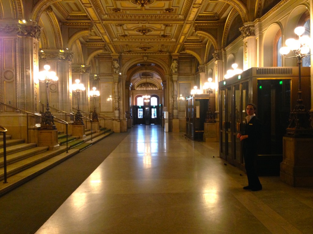 Inside the opulent Vienna State Opera House.