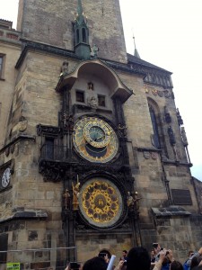 Clearly, we went to watch the famous Astrological Clock strike the hour in Prague.